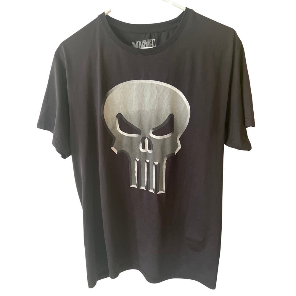 Marvel Punisher Black Short Sleeve Men's T-Shirt Size Medium Grunge Streetwear